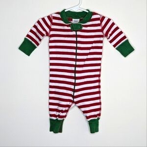 Hanna Andersson Christmas Stripe Footless Pajama Sleeper Organic 50 0-6m